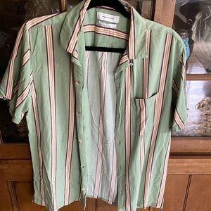 Striped button down polo